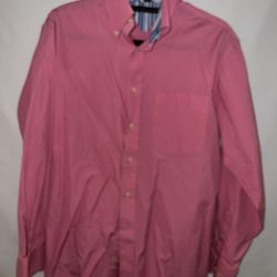 Mens sz 15 32/33 pink Tommy Hilfiger pink button down shirt 