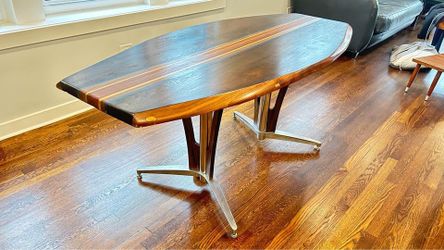 Custom made Solid Walnut Surfboard Style Table 