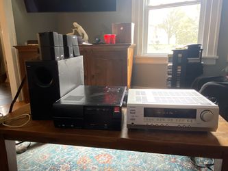 Stereo equipment Bose speakers subwoofer DVD player and CD player Thumbnail