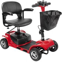 4 Wheels Mobility Scooter, Electric Powered Wheelchair Device for Travel, Best Gift for Elderly