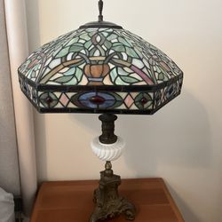 Vintage Antique Tiffany Style Lamp Stained Glass