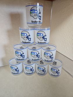 10-1980's Mobil Seattle Seahawks Glasses 