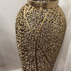 Golden floor vase