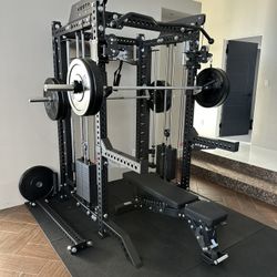 PRO SERIES Ultimate Half Rack Functional Trainer w/Smith Machine Bar | 320lb Stack | Gym Equipment | Fitness | Commercial | Squat Rack 