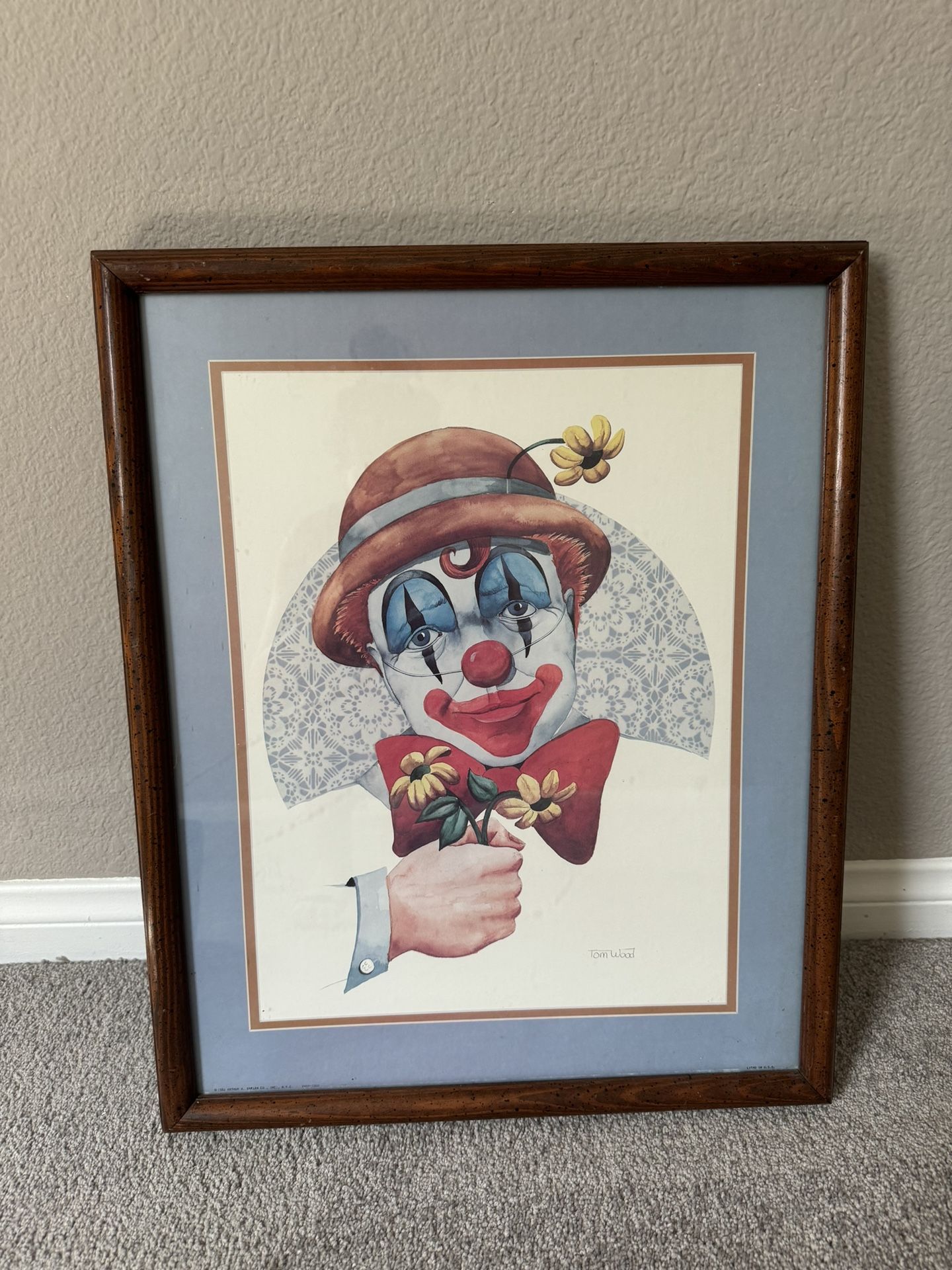 Tom Wood Clown Lithograph