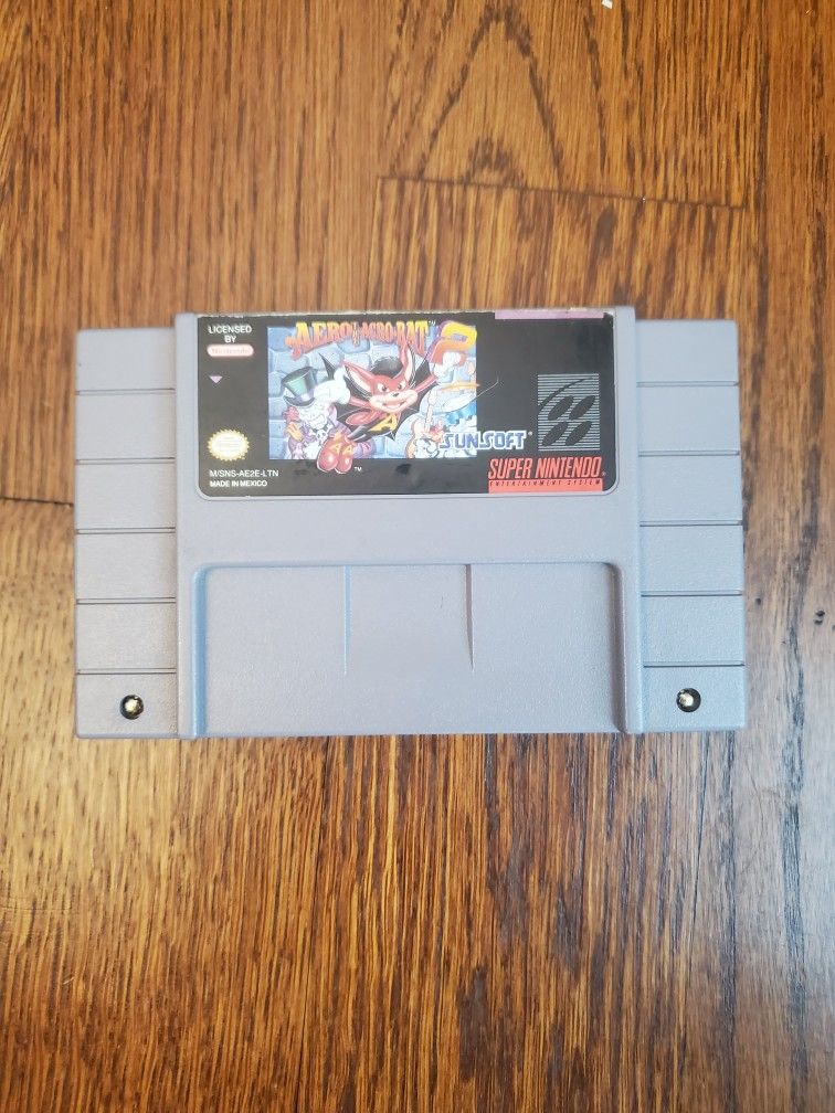 Aero the Acro-Bat 2 (SNES) Super Nintendo video game Cartridge Sunsoft RARE Game