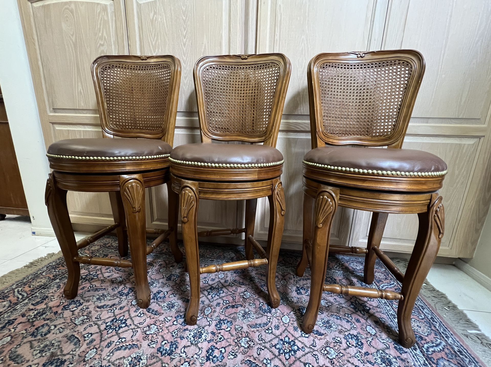 Set Of 3 Barstool Swivel Chairs