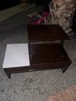 Lift-Top Coffee Table with Marble Insert