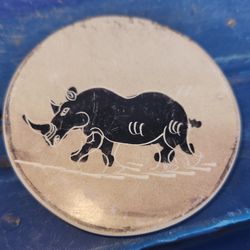 Vintage African ivory rhino carved Pendant