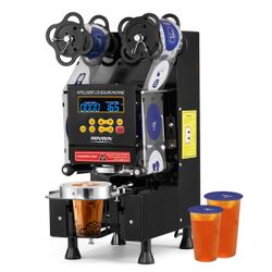 Automatic Cup Sealing Machine with LCD Intelligent Display Black