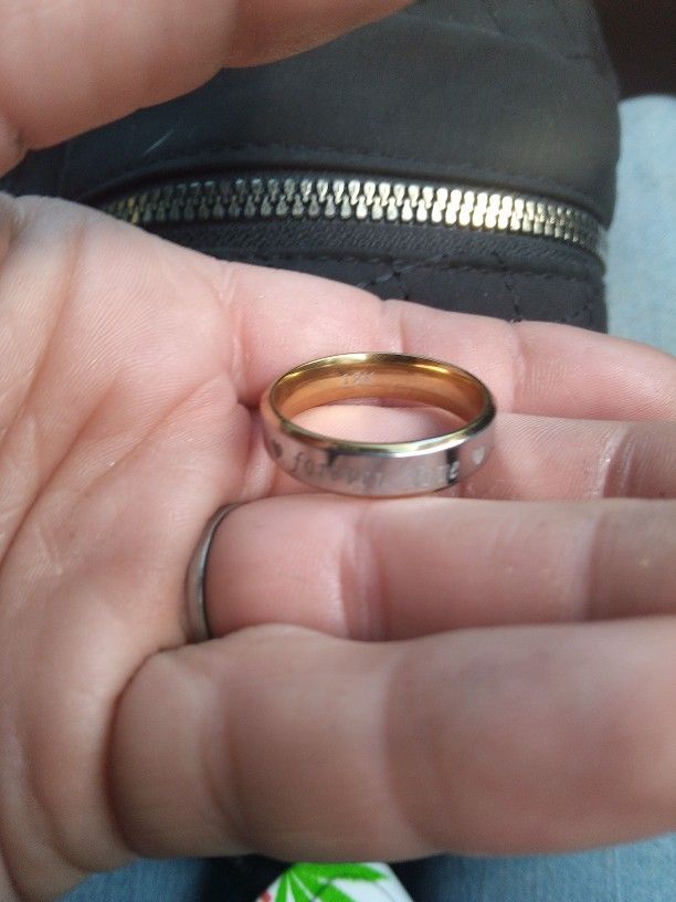 18k Gold Forever Love Ring Band Wedding Anniversary Engagement Promise Size 11.5