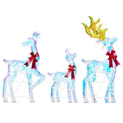 Light-Up Prismatic Deer Family – 250 LED Christmas Display Set ✨🦌