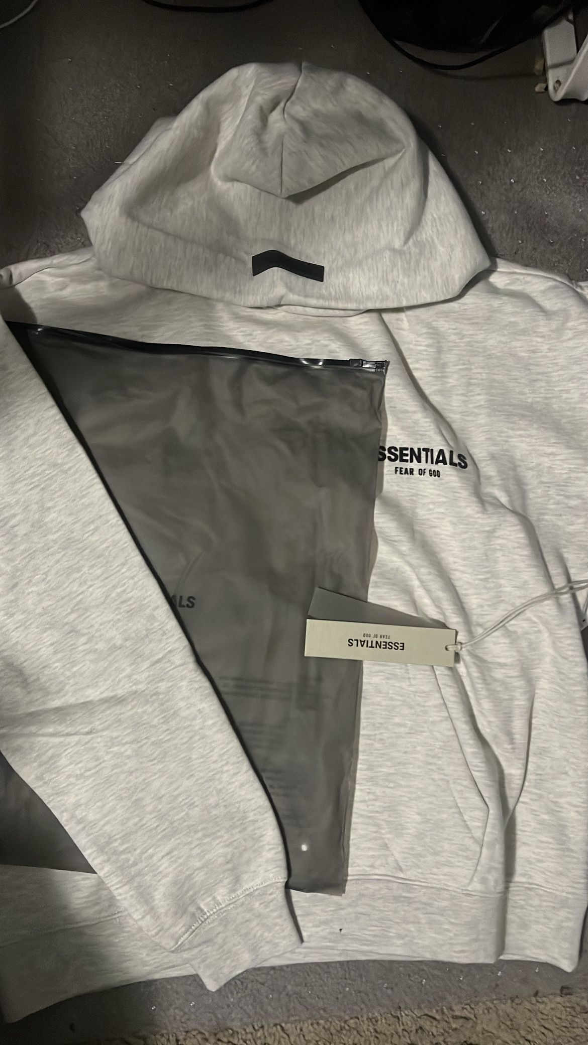 Fear Of God Essentials hoodie light oatmeal size Small