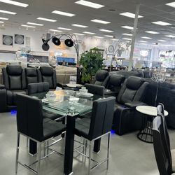 GLASS TEMPERED DINNING SET 4CH (GREY BLK OR WHT )