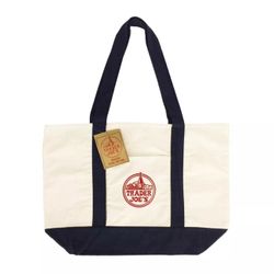 Trader Joe's Large Tote Bag Blue (NEW)