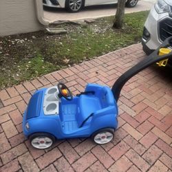 Step2 Whisper Ride II Kids Blue Push Car and Ride on Toy for Toddlers