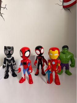 Spidey Spider-Man hulk Ironman spin black panther toy