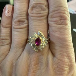 14k Ruby and diamond Ring
