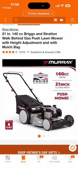 Murray 21 in. 140 cc Briggs and Stratton Walk Behind Gas Push Lawn Mower with Height Adjustment and with Mulch Bag