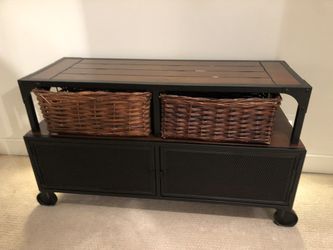 INDUSTRIAL MEDIA CONSOLE / TV STAND With Baskets 