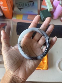 Black white jade 62mm bangle (rare 75$