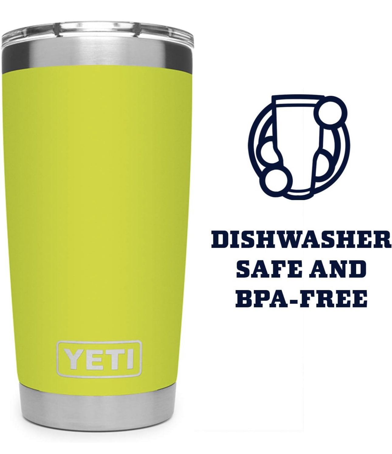 YETI Rambler 20 oz Tumbler with Magslider Lid in Chartreuse