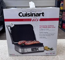 Brand New Cuisinart Griddler Five GR-5BWS Countertop Cooking 5 Ways to Cook Nonstick Plate