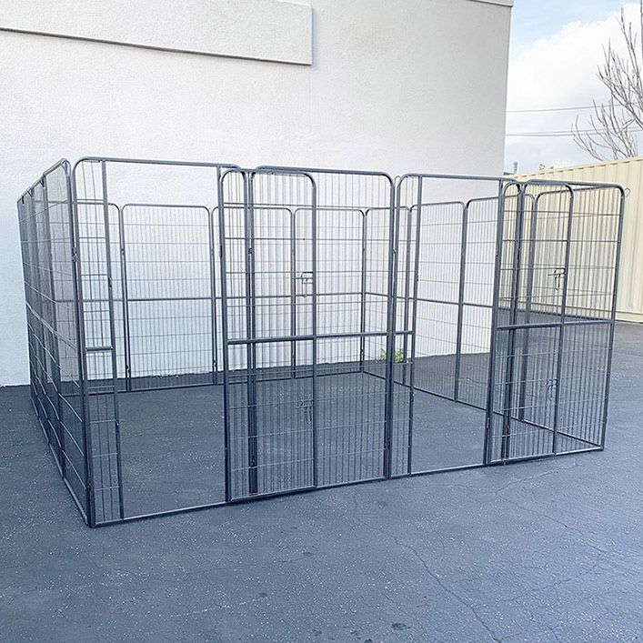 (NEW) $290 Heavy Duty 10x10x5ft Tall Pet Playpen 16-Panel Dog Crate Kennel Exercise Cage Fence 