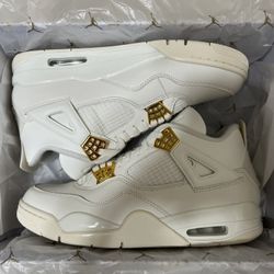 Air Jordan 4 Retro Metallic Gold Size 9.5 Men *New and Unworn*