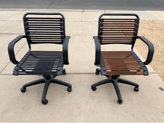 Set (2) Rolling Adjustable Desk Computer PC Chairs Height - 18” - 22”