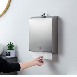 Paper Towel Dispenser Wall Mount Commercial c-fold/Multi-fold/Tri-fold, Touchless Hand Towel Dispenser with Lock