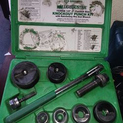 Greenlee Slug Buster 1/2" To 2" Knockout Punch Set w/ Ratcheting Box-End Wrench 