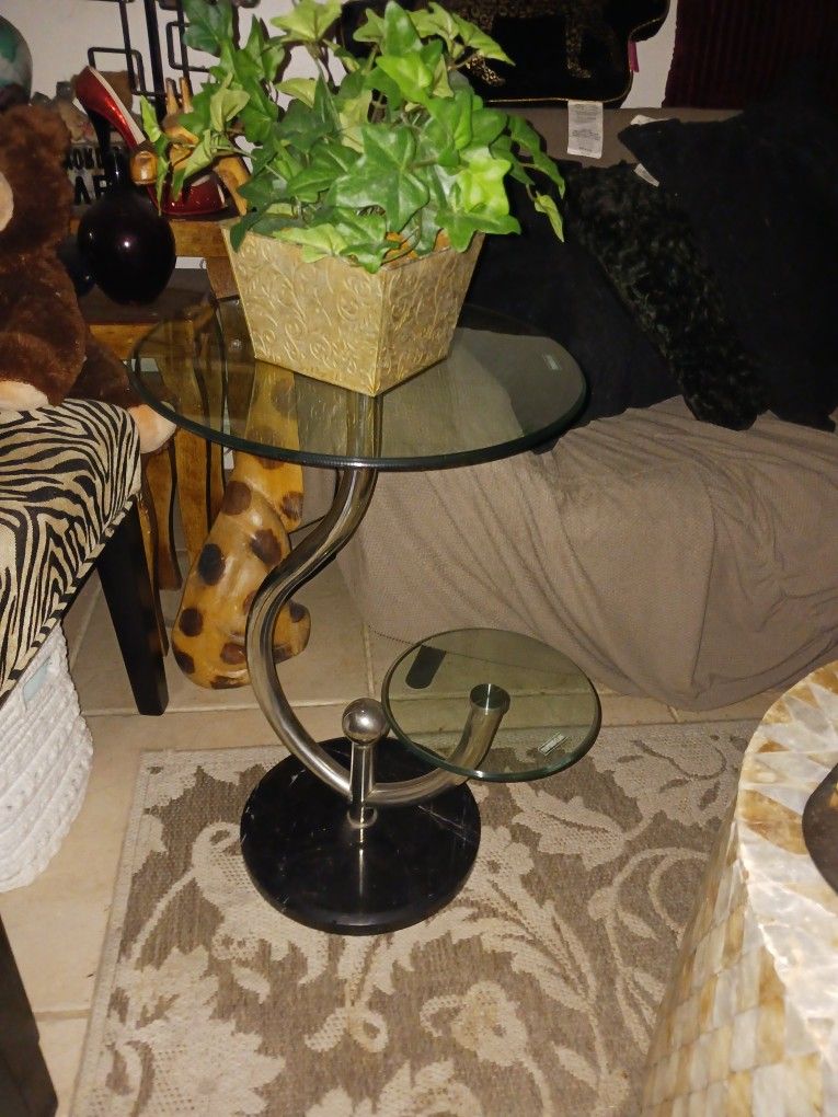 City Furniture Gorgeous Glass Metal Framed An Black Marble Bottom Side Table Decor 38 Firm
