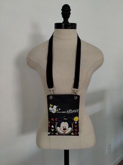 Mickey Mouse Black "It's All About Mickey"  Small Shoudler Passport Bag