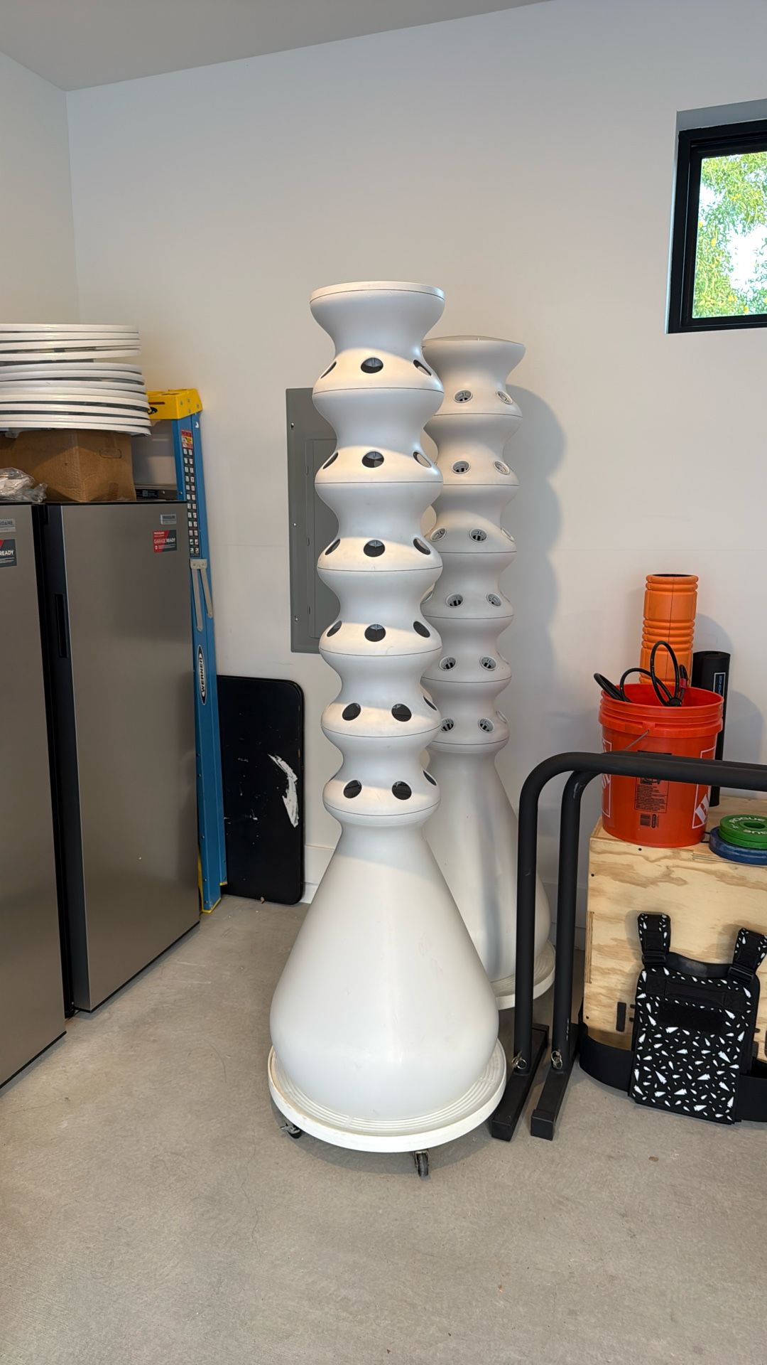 Lettuce Grow 2 Garden Towers W/ lights (36 Plant Capacity Each)