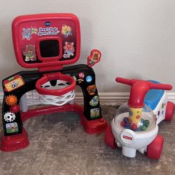 Toddler Toys - VTech Smart Shots Sport Center - Fisher Price Pop Up Toddler Ride On - Very Good Condition