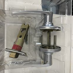 LOT of 3 Items- Used Good Condition 1-Schlage Door Knob, Privacy Lock, 1- Deadbolt with 2 Keys, 1-Exterior/Interior Passage, Reversible Lever Non-Lock