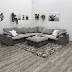 Gray Sectional Cloud Couch - Free Delivery