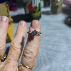 Size 7 Sterling Silver  Engagement Ring White Sapphire