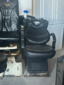 Black Salon Shampoo Backwash Station With Bowl