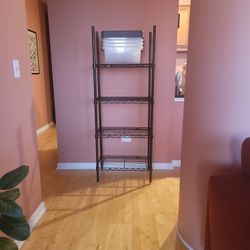 Metal Shelving + Storage Bins