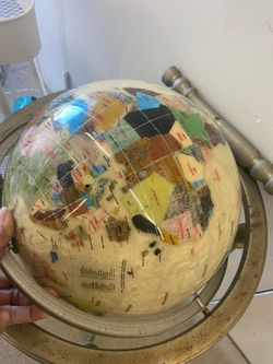 Antique World globe. Moving.