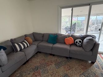 Gray modular couch