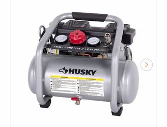 2 Gal. 135 PSI Portable Electric Oil-Free Quiet Jobsite Air Compressor with Dual Pressure Gauges and 1-Quick Coupler