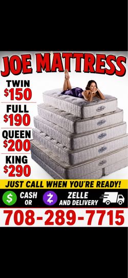 Huge sale for Mattress And Box Twin size #mattress and box 150.$ full 190$ Queen 200$ king 290$. free delivery free set up 708….289…7715… cash or Zell