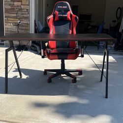 Black/Red Gaming Chair & Desk