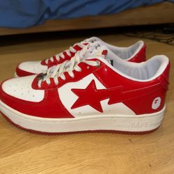 A Bathing Ape Bape Sta Low Red And White Mirror Surface