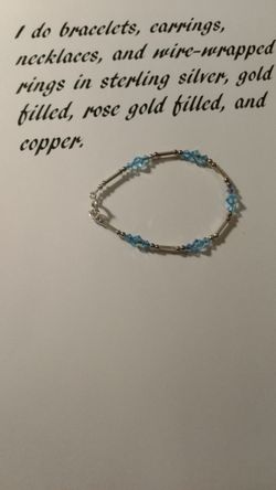 Sterling silver birthstone bracelet (handmade)