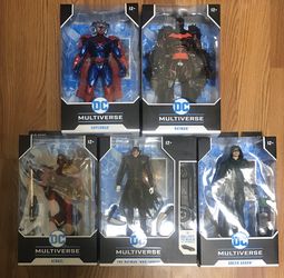 DC MULTIVERSE SUPERMAN BATMAN GREEN ARROW AZRAEL JOKER ACTION FIGURE LOT OF 5