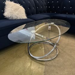 Round Glass Coffee Table With End Tables 